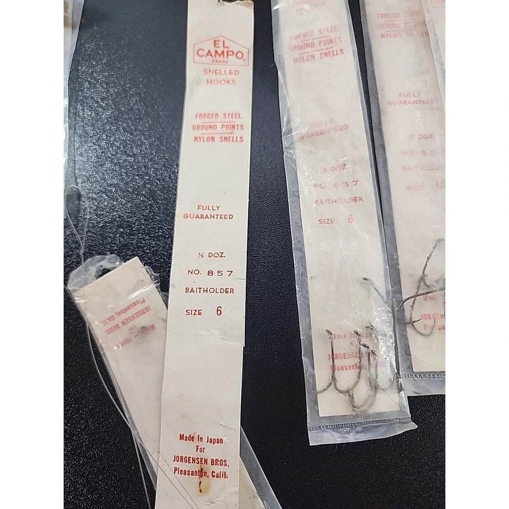 Jorgensen El Campo Snelled Hooks Size 16, No. 857 - 9 packs of 6 each (54 Hooks)